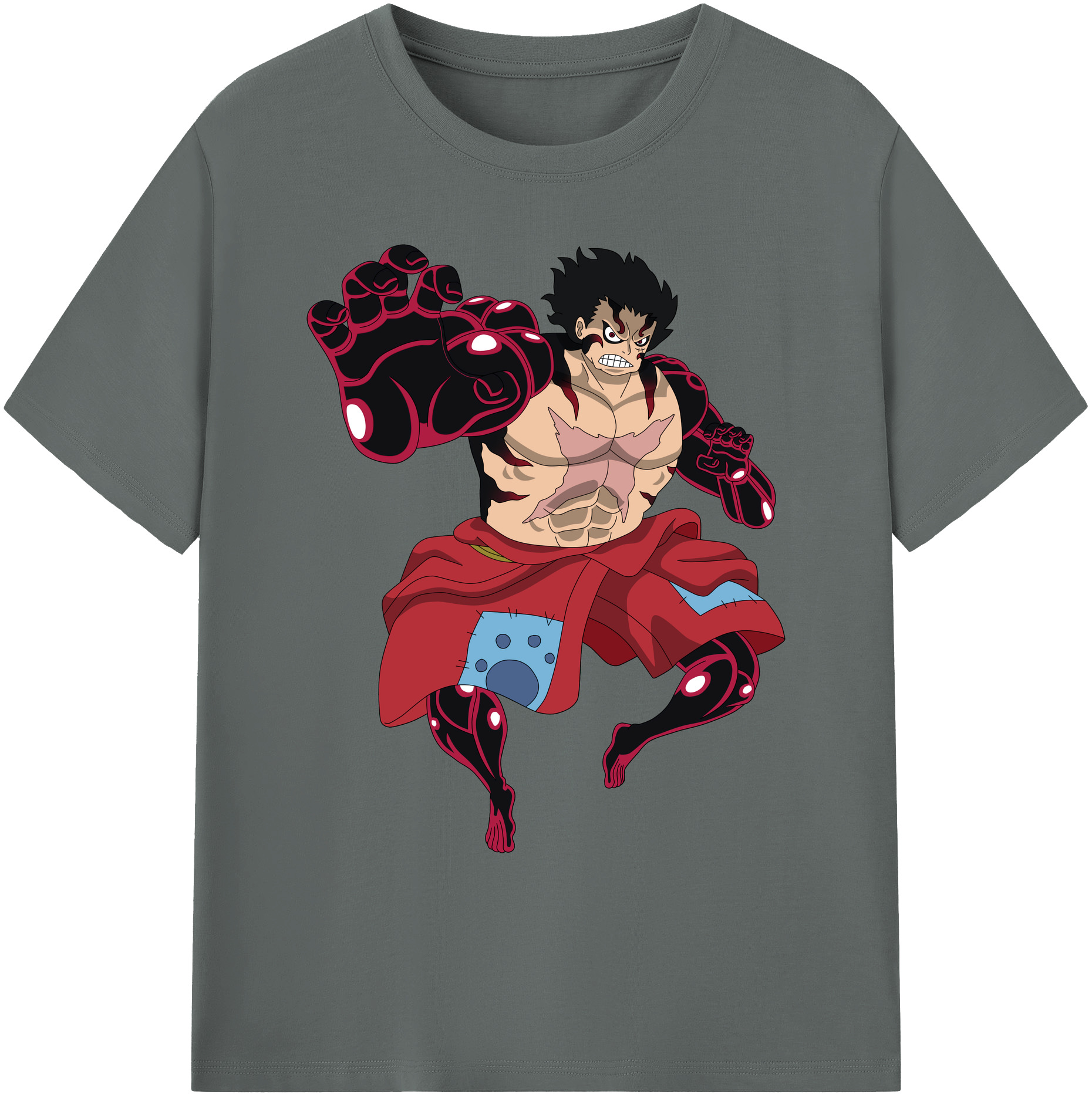 ワンピース モンキー・D・ルフィ ONE PIECE Monkey D. Luffy 綿100％ メンズ半袖Tシャツ｜肌触りやわらか＆通気性